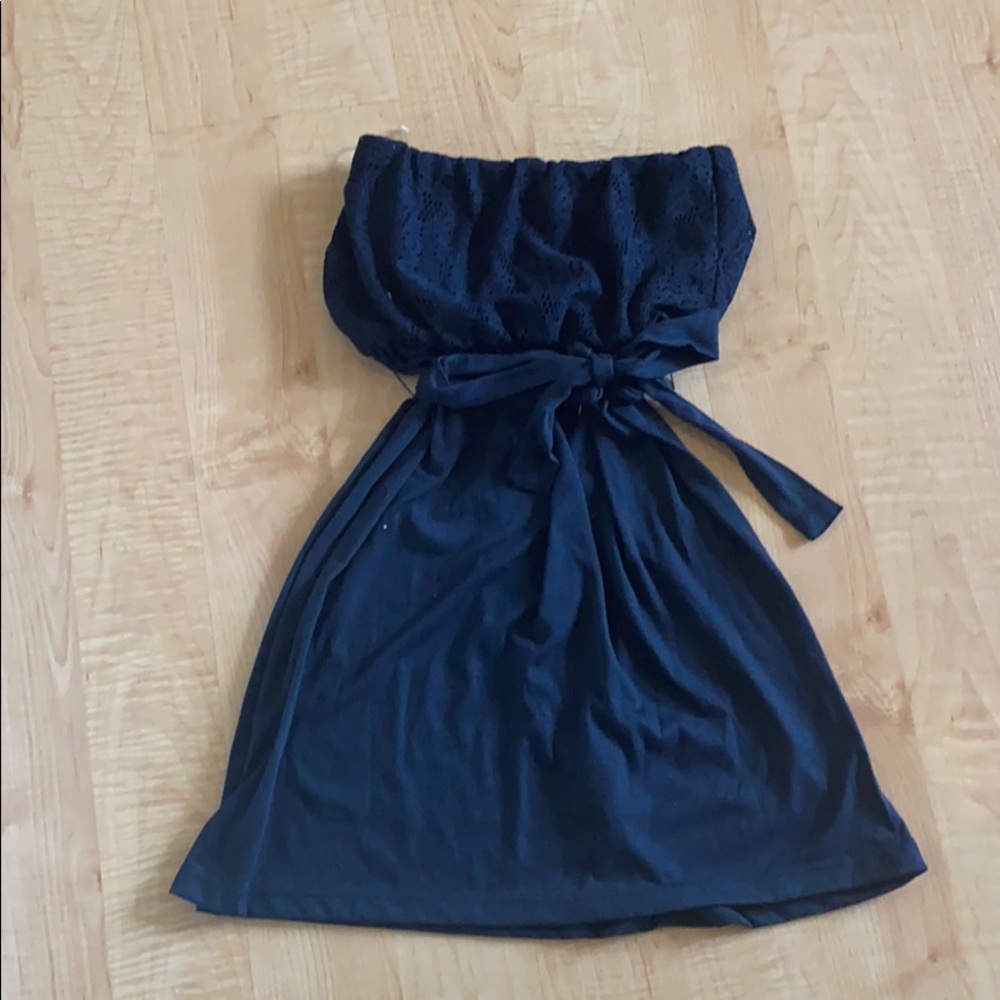 Strapless Navy Dress